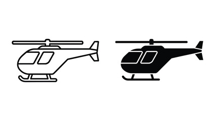 Simple black and white helicopter icons side by side ©  afiyastock