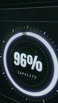 HUD element, digital indicator showing the Capacity value of 96 percent