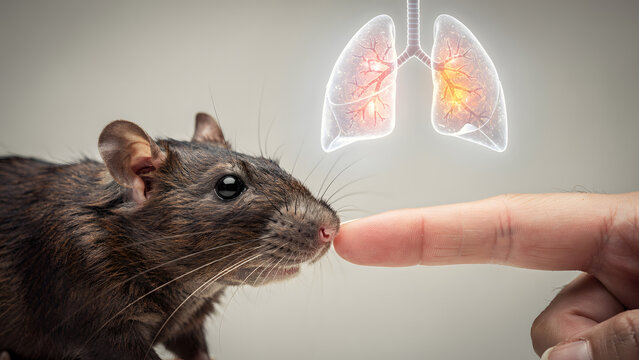 Rat near human interaction zoonotic transmission concept