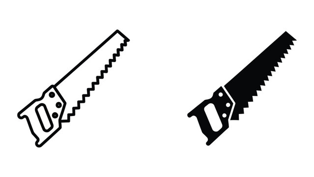 Black and white hand saws with different teeth patterns