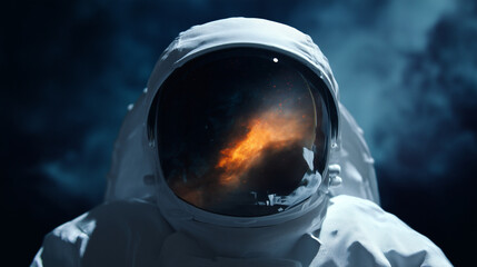 Astronaut helmet reflecting black hole in deep space, futuristic space exploration and cosmic phenomenon concept astronaut, space helmet, black hole, deep space, space exploration,