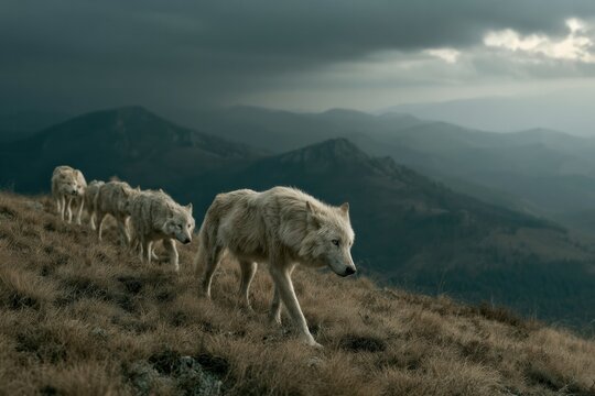 Tagged Wolf Pack In Restored Habitat Dramatic Rewilding Eu