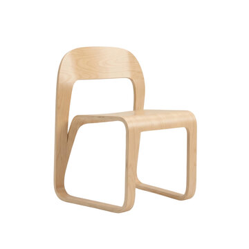 Bentwood modern chair with seamless light wood grain for minimalist interior design.