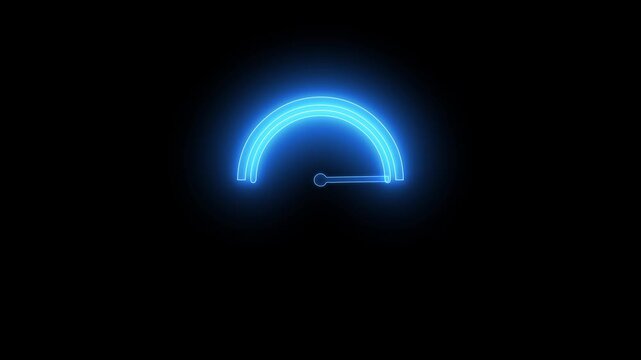 A speedometer is a gauge that measures and displays the speed of a vehicle in real-time and blue .4k video