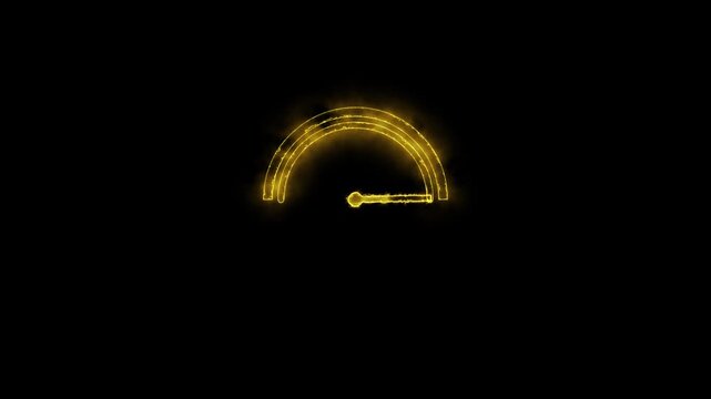 Neon Glow Racing Meter black background.4k video