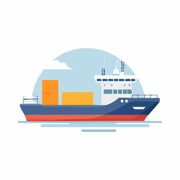 Cargo Ship Carrying Containers on Water