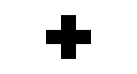 Obraz premium Black Cross Symbol On White Background.