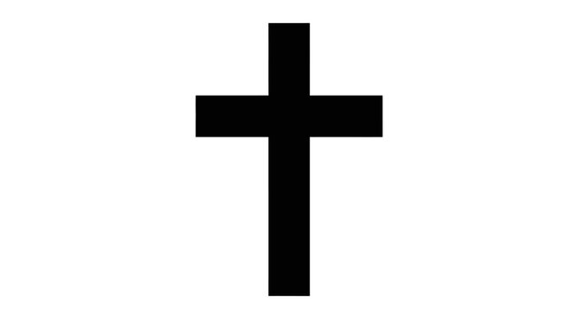 Black Cross Symbol Religious Icon.