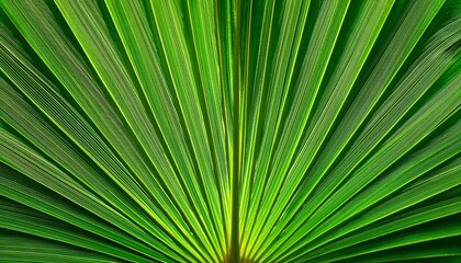 close up of a vibrant green palm leaf © Laurent