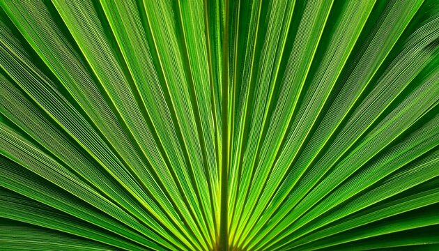 close up of a vibrant green palm leaf