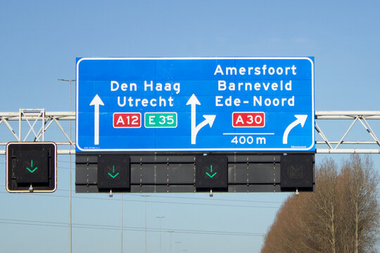 Niederlande, Autobahn a12, Autobahnkreuz Maanderbroek, Amersfoort, Barneveld, Ede-Noord