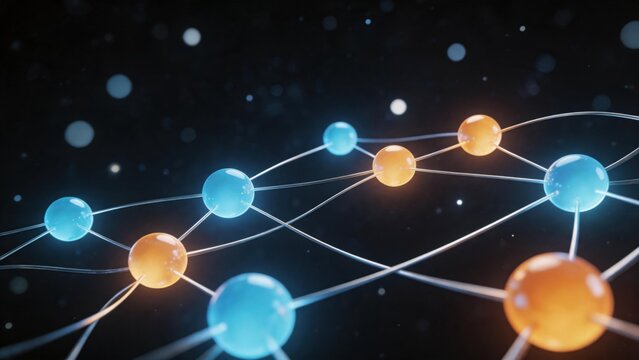 Abstract network of connected spheres