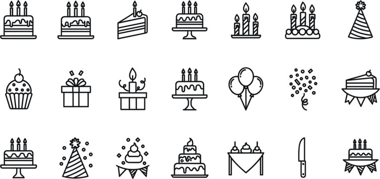 Minimalist ocean life and sea animal line icon set with cute marine creature characters for web design vector illustration