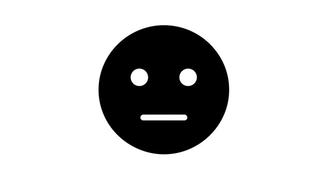 Black emoticon face with frown.