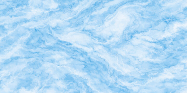 A textured abstract background of soft white clouds against a bright blue summer sky featuring frozen winter patterns of ice and cold frost for a natural seasonal air