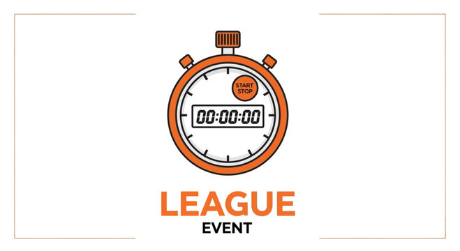 League Event Timer Featuring Stop Watch and Countdown, Ready For Sports Timing Graphics