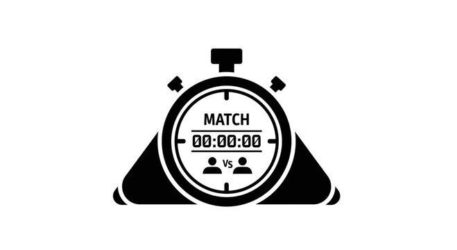 Match Timer Icon: A Graphic Depiction of Competition and Countdown Stopwatch Design