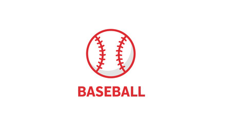 Fototapeta premium Minimalist Baseball Emblem for Logos and Graphic Designs, Isolated on White Background