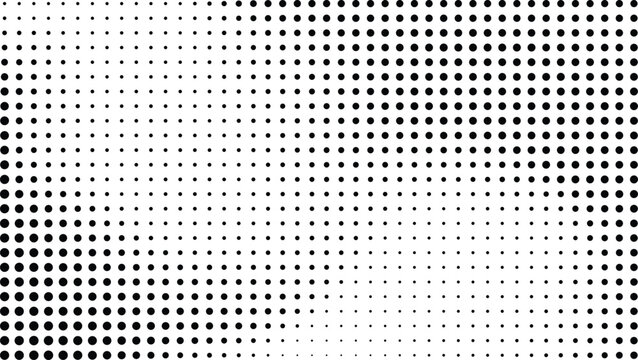 Illustration of Halftone dot pattern background texture in black and white.