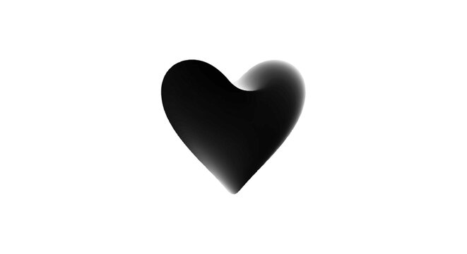 Black heart symbol icon shape.