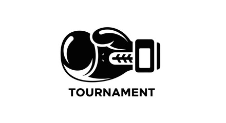 Obraz premium Minimalist Tournament Logo Design Featuring A Boxing Glove In Monochrome Style
