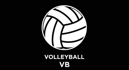 Fototapeta premium Minimalist Volleyball Design Featuring Bold Typography And Striking Black And White Aesthetic