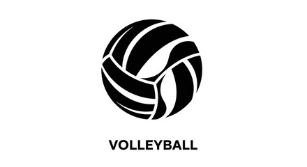 Fototapeta premium Minimalist Volleyball Design Representing Dynamic Sport on White Background for Sports Competitions