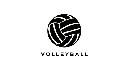 Fototapeta premium Minimalist Volleyball Design: Stylish Emblem in Black and White Sport Illustration