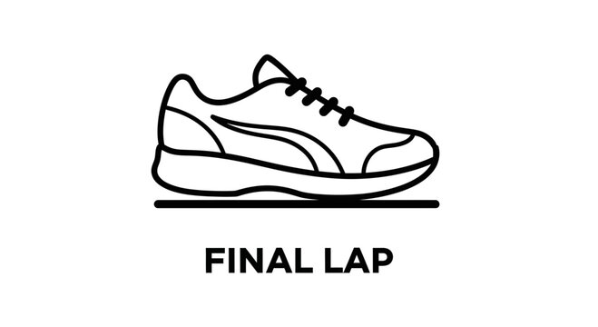 Minimalistic Illustration Of Running Shoe, Depicting Athleticism and Final Stage