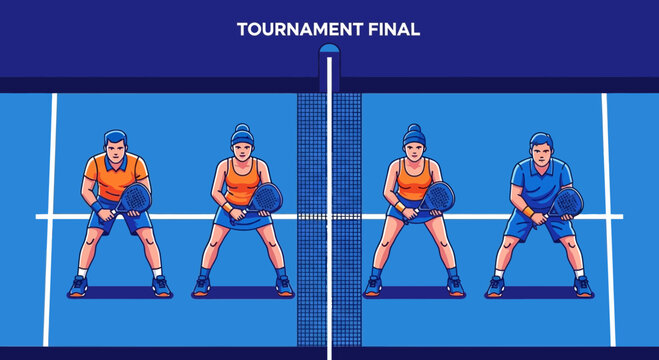 Padbol Tournament Final Showcasing Athletic Skill and Intense Competition on Vibrant Court Design