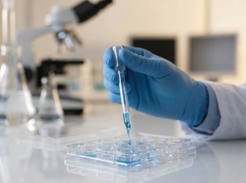 Scientist Performing Liquid Test in Laboratory