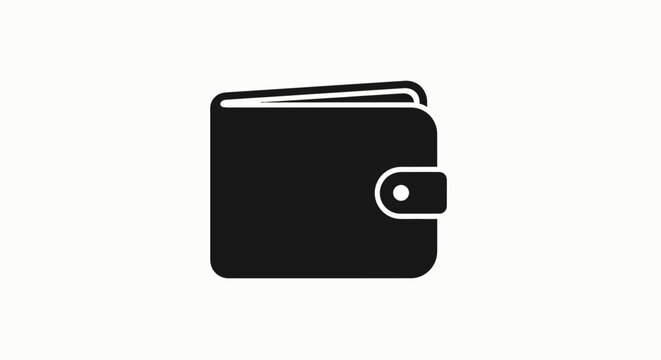 Black leather wallet with flap.