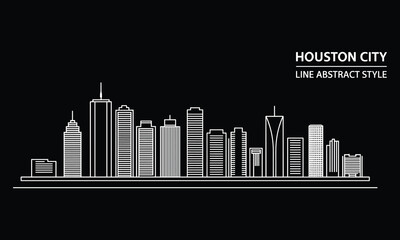 Fototapeta premium Minimalist houston skyline silhouette with abstract style