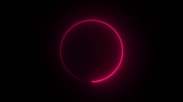 Abstract a glowing neon circle animation
