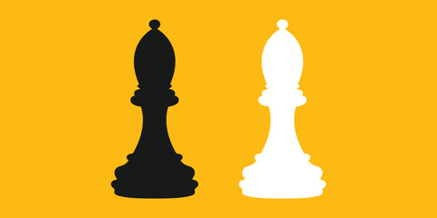 Background bishop chess pawn. Chess elephant Black and white color © Widy Amelia Putri