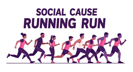 Obraz premium People Running Together for a Social Cause: Sports and Community Concept Display