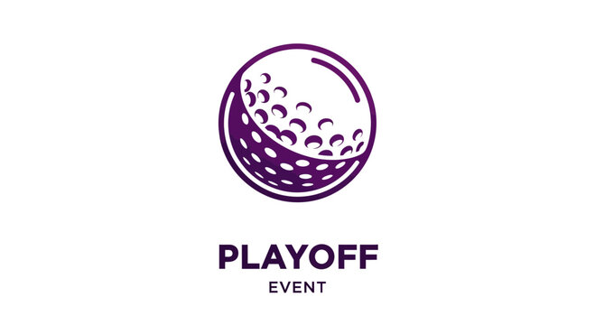 Playoff Golf Tournament Logo in Purple Showing Ball Icon for Branding and Event Promotions