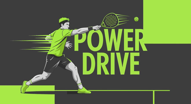 Power Drive: A Dynamic Illustration Showcasing Padle Tennis Action and Energy