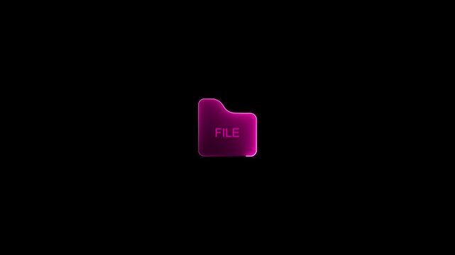 Modern flat icon with file transfer on black background. Motion graphics. 4k animation video