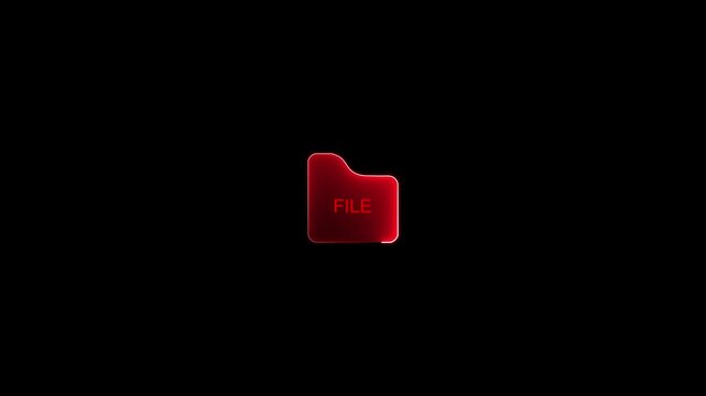 Modern flat icon with file transfer on black background. Motion graphics. 4k animation video