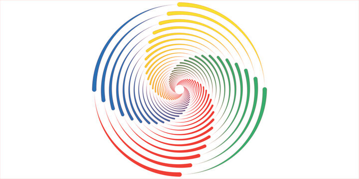 PrintColorful abstract spiral pattern with modern geometric design