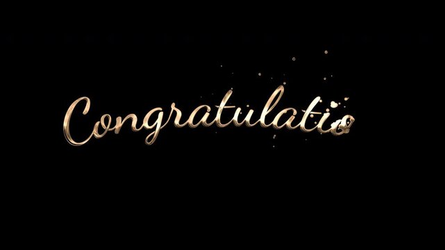 Congratulation golden cursive script suitable for celebratory occasions, greeting cards, invitations, banners, or social media posts with elegant design.