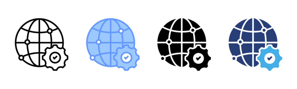 Globalization icon set multiple style collection