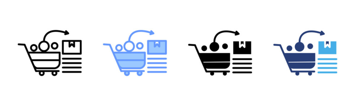Market Penetration icon set multiple style collection