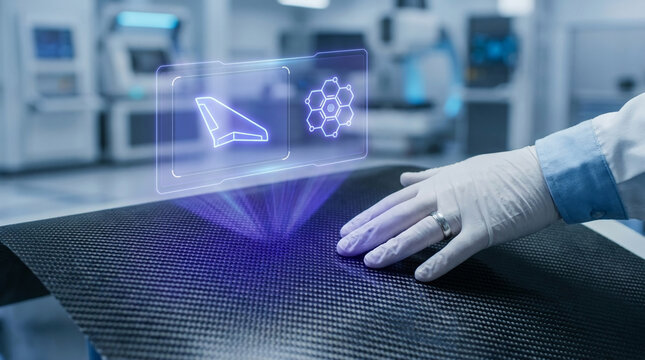 Advanced Materials Research Holographic Projection of Composite Structures and Turbine Blades in a High-Tech Laboratory Setting