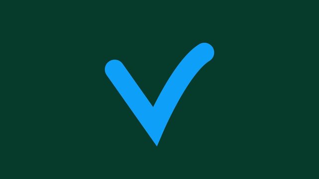 Yes V check mark symbol animation with Alpha channel. 1D motion design element. Self drawing. Access, complete, verification sign green blackground motion animation 4k video...