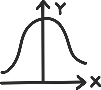 Normal Distribution math education line doodle icon