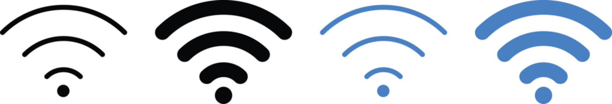 Wireless Connectivity Icon set. Wifi symbols. signal Sign Collection. WiFi Hotspot and Data Connection Signs. 
