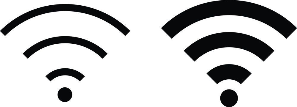 WiFi Hotspot Icons.Internet Access and Data Signal Signs. Wireless Data Signal Icons .
