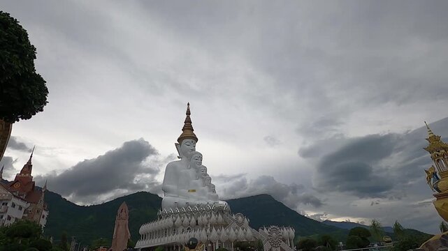 The unique architecture of Five Buddha statues at Pha Sorn Kaew, Thailand